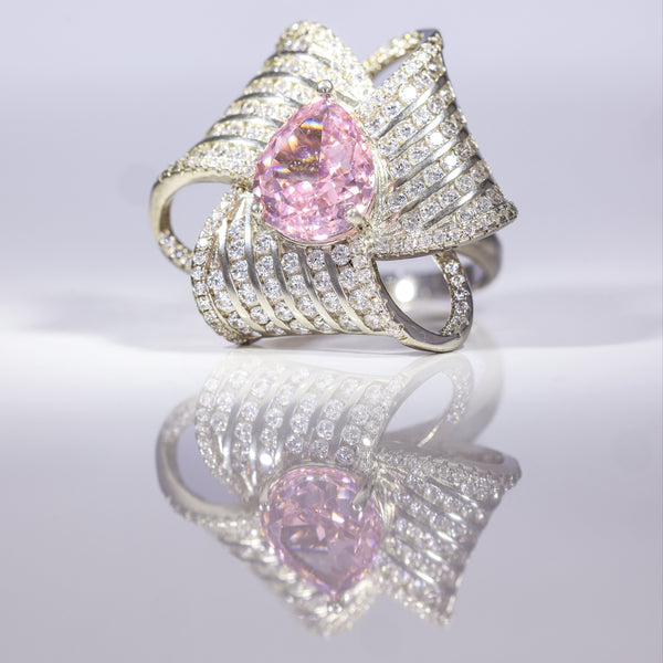 Radiant Pink Teardrop Ring